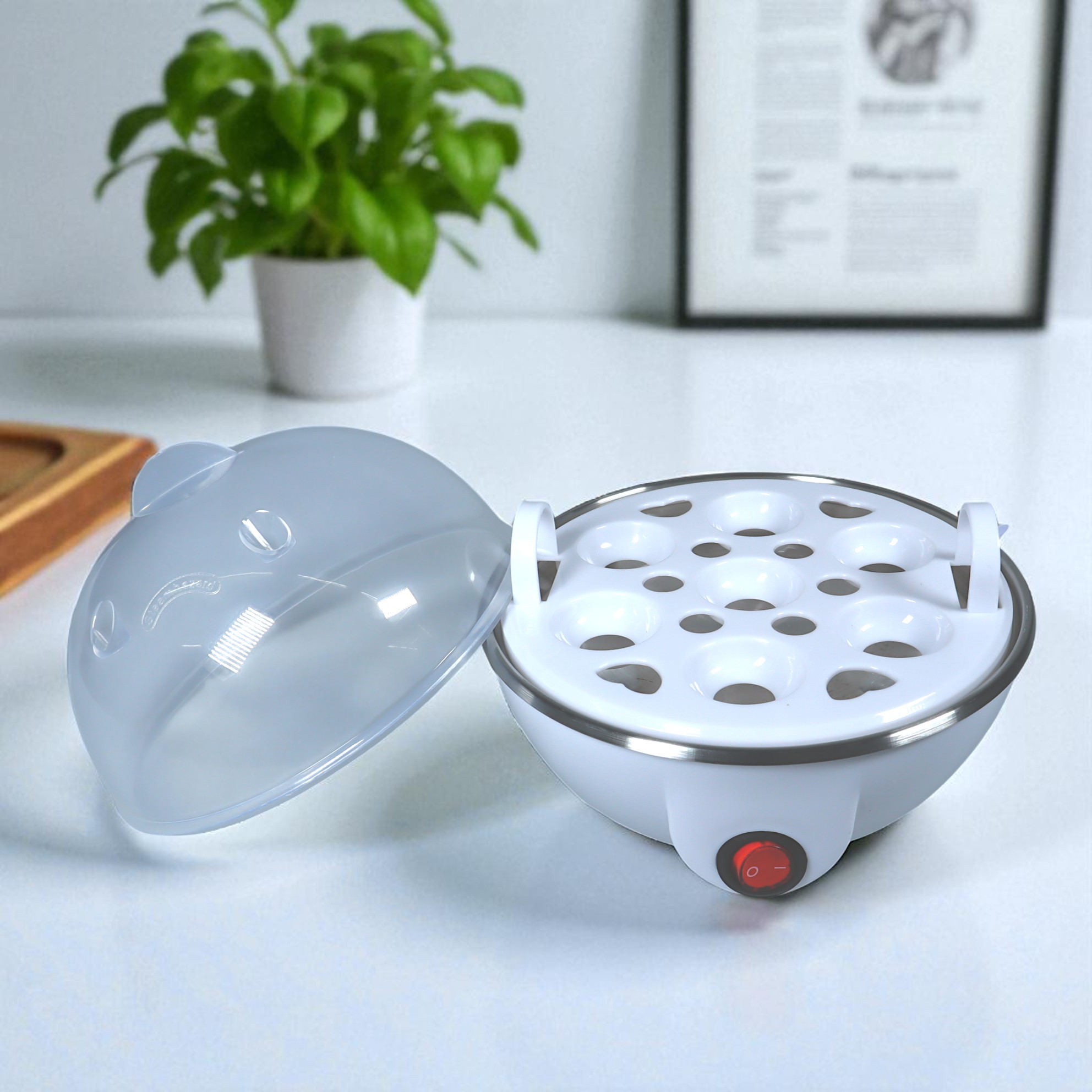Gambar produk BONIN Alat Rebus Telur Elektrik Mini 7 Slot Egg Steamer 220V 350W - BN-10