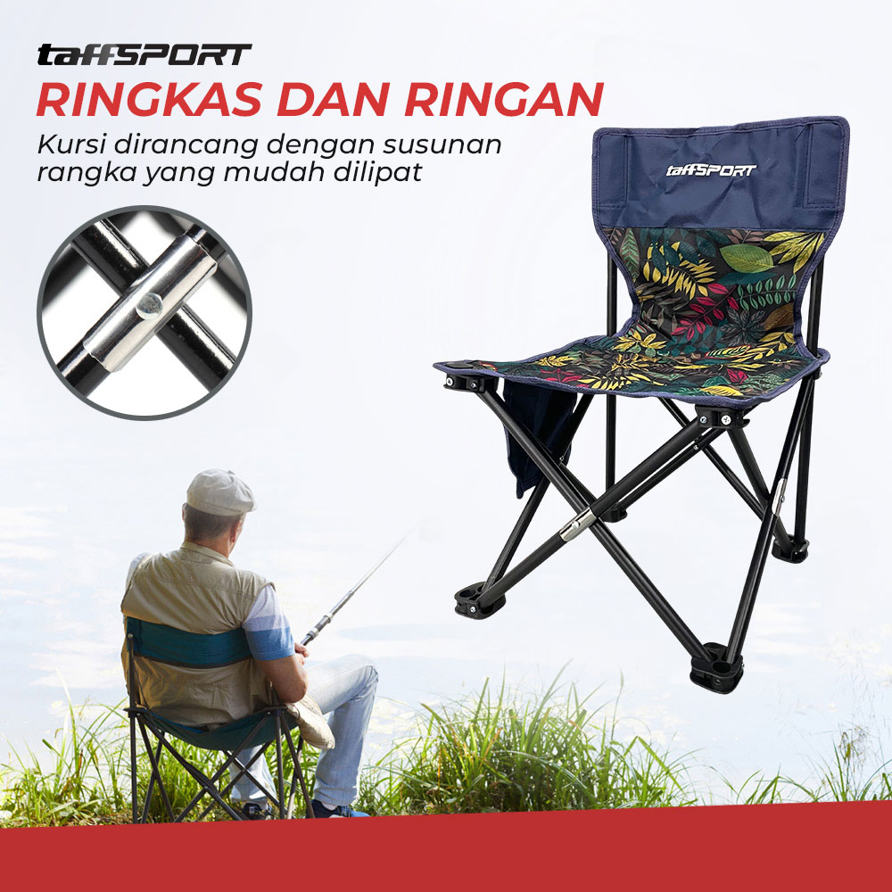 Gambar produk TaffSPORT Kursi Lipat Outdoor Camping Portable Oxford Folding Chair S - OL3336