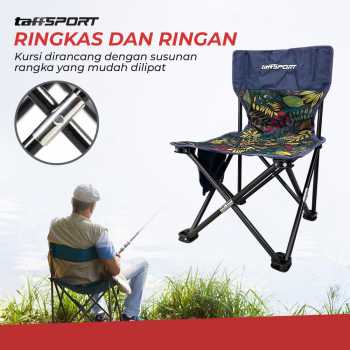 Gambar produk TaffSPORT Kursi Lipat Outdoor Camping Portable Oxford Folding Chair S - OL3336