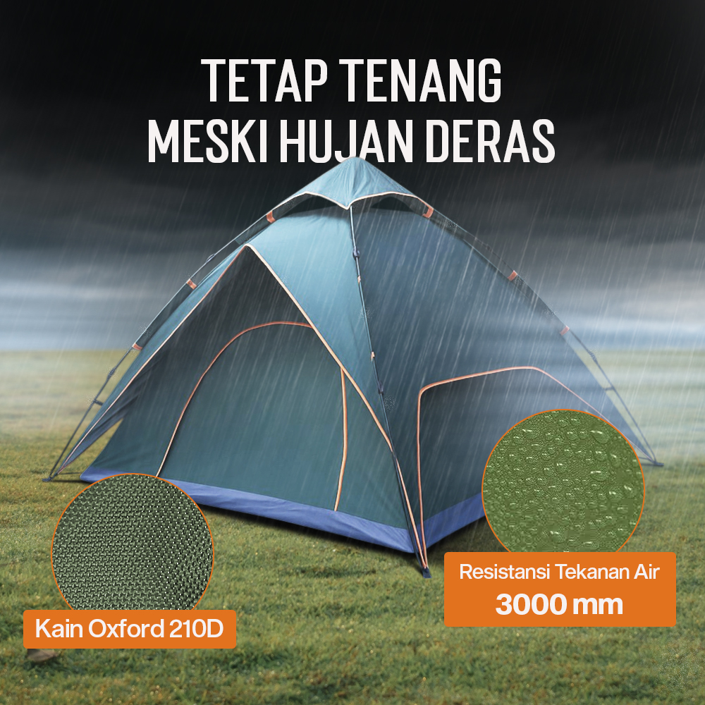 Gambar produk AstaGear Tenda Camping Lipat Otomatis 3-4 Orang Double Layer - ZK50