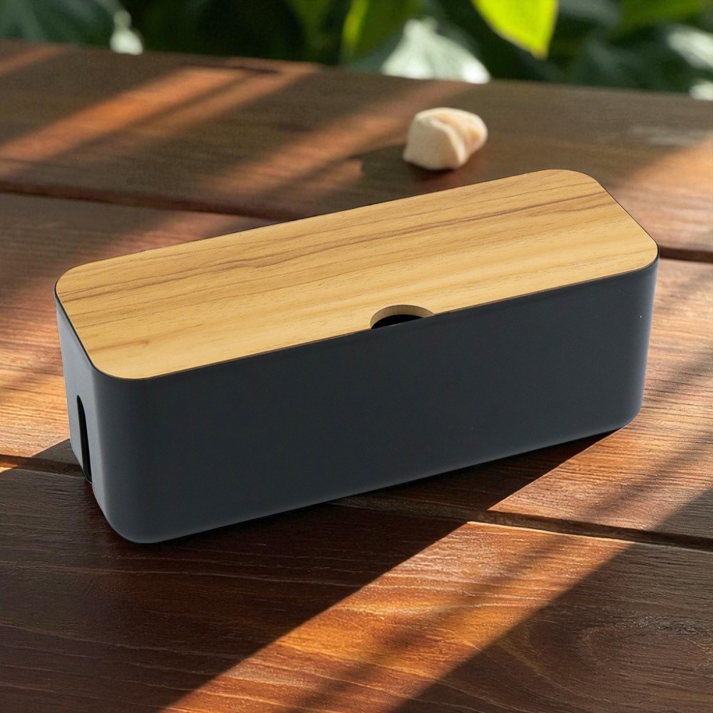 Gambar produk CARPRIE Kotak Kayu Organizer Manajemen Kabel Charger - FT-100
