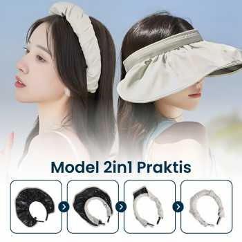 Gambar produk Kaka Topi Pantai Anti UV Wanita Sun Visor Hat Waterproof Polyester - CX3-011