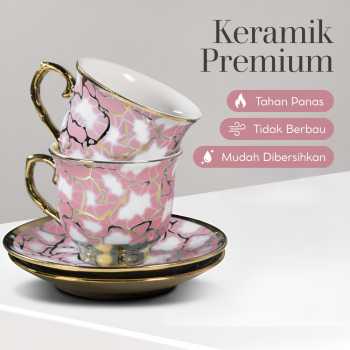 Gambar produk SUNFILI Set Cangkir Kopi Keramik 6in1 European Style Coffee Cup 90ml - B151
