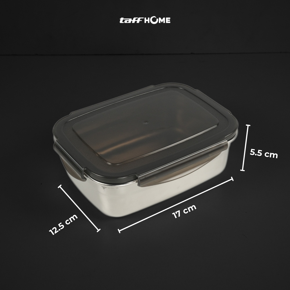 Gambar produk TaffHOME Kotak Makan Anti Tumpah Reguler Lunch Box Stainless Steel 304 550ml - Slyz52