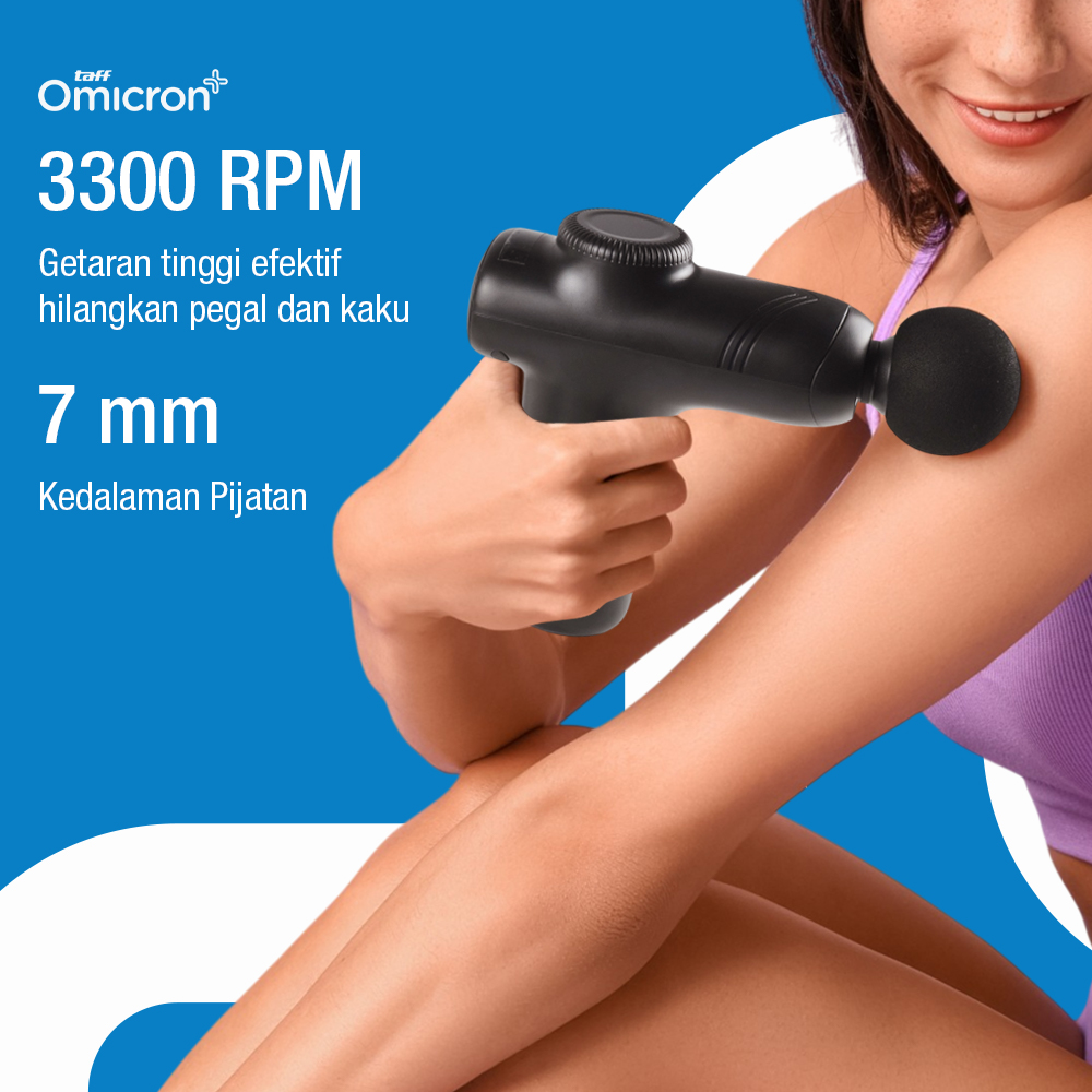 Gambar produk TaffOmicron Alat Pijat Elektrik Pundak Punggung Massage Gun 4 Head - JM05S