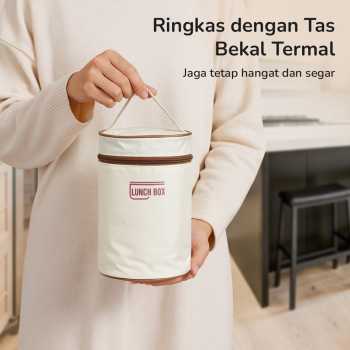 Gambar produk SUNGMAOY Kotak Makan Tahan Panas Lunch Box 3in1 470ml 650ml with Bag - SM31