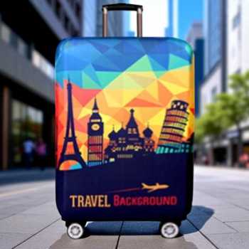 Gambar produk TravGuard Sarung Koper Elastis Polyester Spandex Suitcase Cover M Scenic Spot 2 - H-22