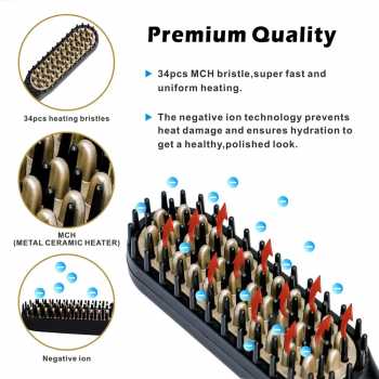 Gambar produk SHIZA Catokan Sisir Jenggot Pelurus Rambut Straightening Styling Comb - AO-030