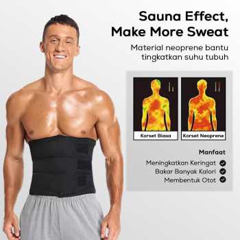 Gambar produk Noocuxuekon Korset Pembentuk Badan Pria Abdominal Waist Belt 3 Strip L - JL16
