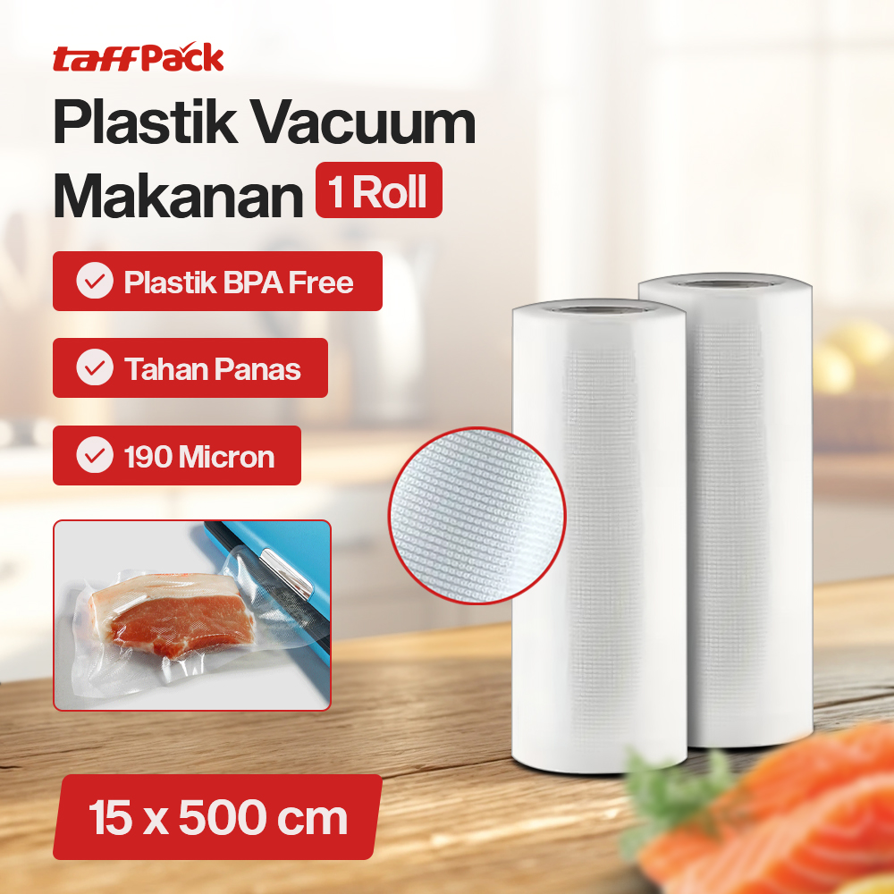 Gambar produk TaffPACK Plastik Vacuum Makanan Sealer Storage Bag BPA Free 1 Roll 15x500cm - HK-07