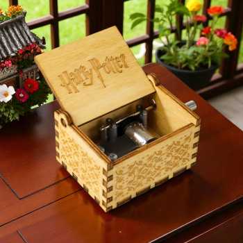 Gambar produk Anpro Kotak Musik Antik Wooden Music Box Engraving Harry Potter - ADQ0194