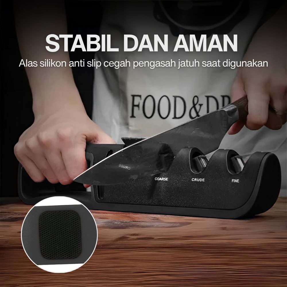 Gambar produk WAK Pengasah Pisau Dapur 4in1 Gunting Knife Sharpener Profesional - WK2003C