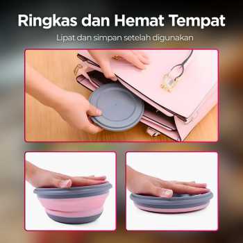 Gambar produk LORV Kotak Makan Lunch Box 3in1 Foldable Silicone 300ml 600ml 1200ml - B1