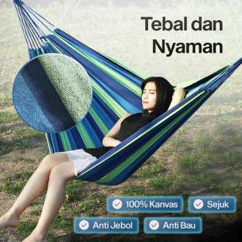 Gambar produk HOUSEEN Hammock Tempat Tidur Gantung Canvas Anti Rollover - JS427