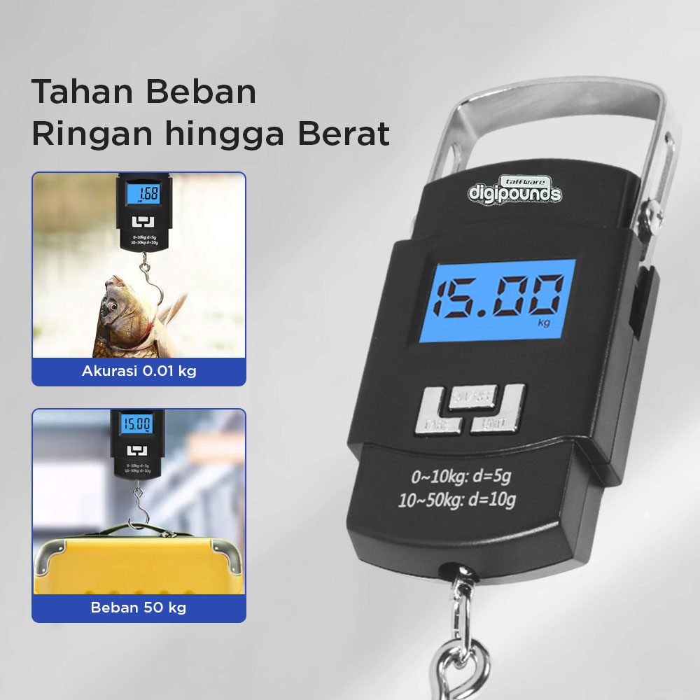 Gambar produk Taffware Digipounds Timbangan Tas Gantung Digital Scale 50kg 0.01kg - WH-A08