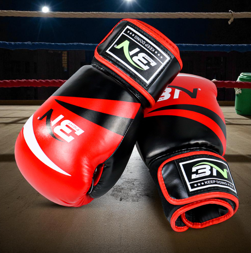 Gambar produk BN Fight Sarung Tangan Tinju Boxing Muay Thai Leather Glove Breathable 10oz - BNST-1601