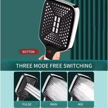 Gambar produk MONAJ Kepala Shower Mandi Shower Head High Pressure Adjustable 3 Mode - MA1