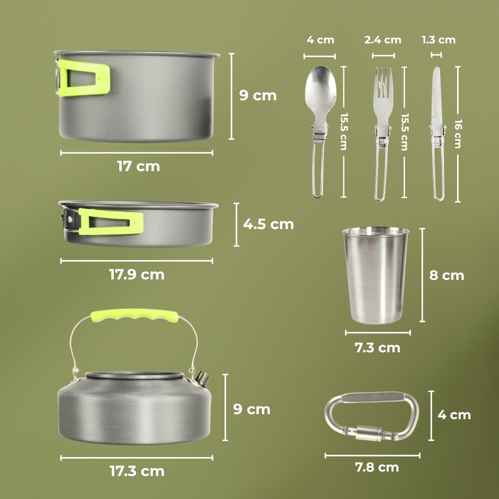 Gambar produk Yofeil Set Alat Masak Outdoor Camping Nesting Cooking Set Aluminium - DS-308