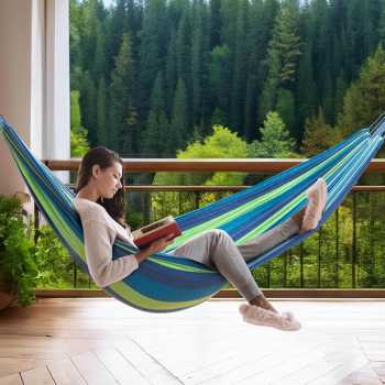 Gambar produk HOUSEEN Hammock Tempat Tidur Gantung Canvas Anti Rollover - JS427