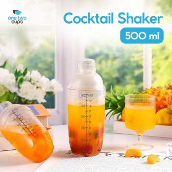 One Two Cups Cocktail Shaker Mixer Bartender Cobbler Cup Style - B0569