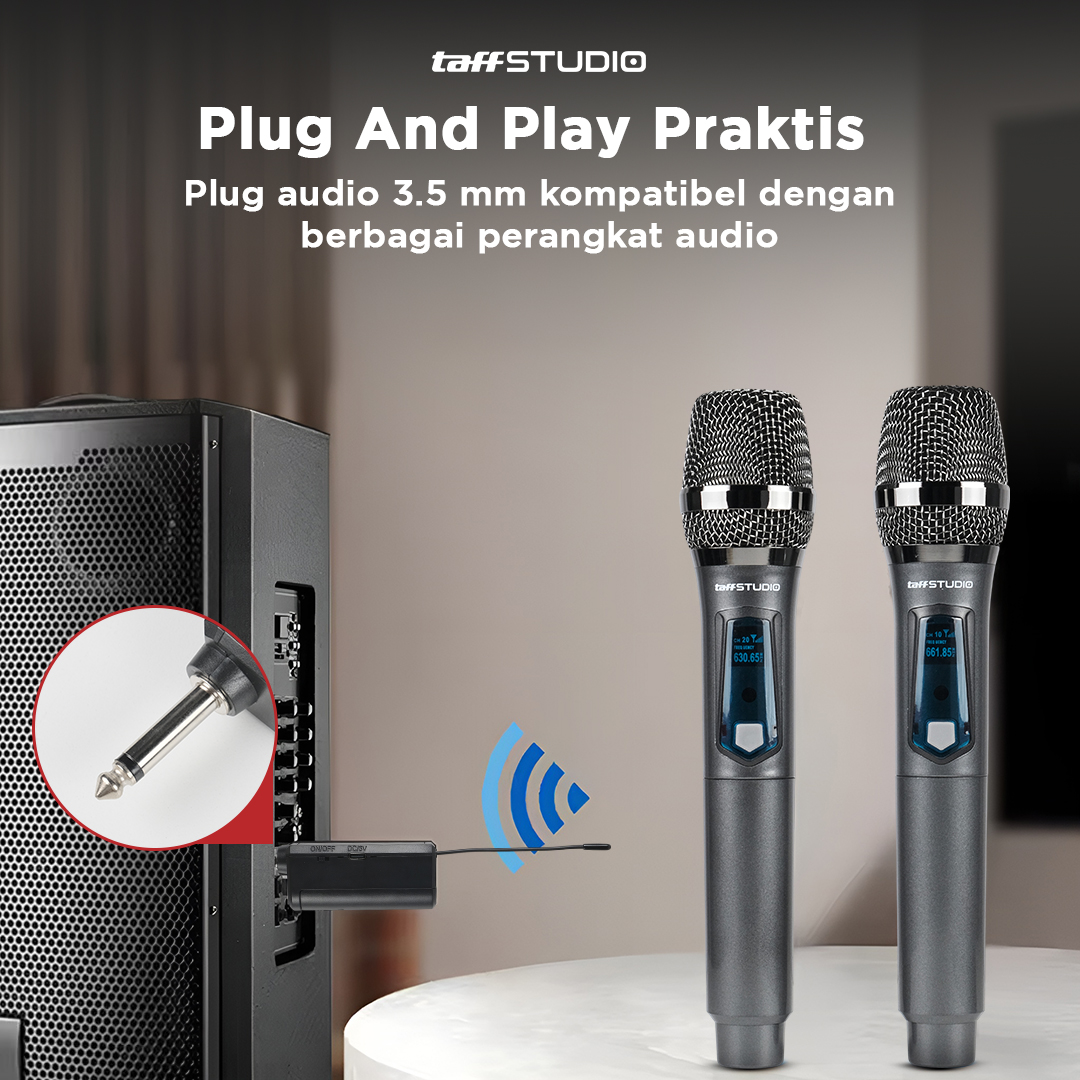 Gambar produk TaffSTUDIO Mikrofon Karaoke Wireless Portable KTV 2.4GHz - X220U