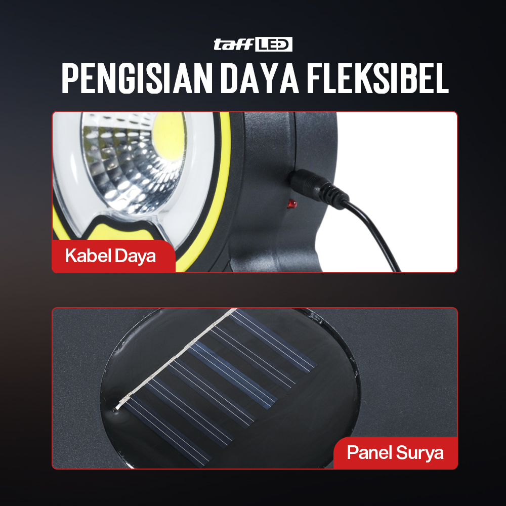 Gambar produk TaffLED Senter LED Lantera Camping COB Solar Panel Lights - TJ-329A