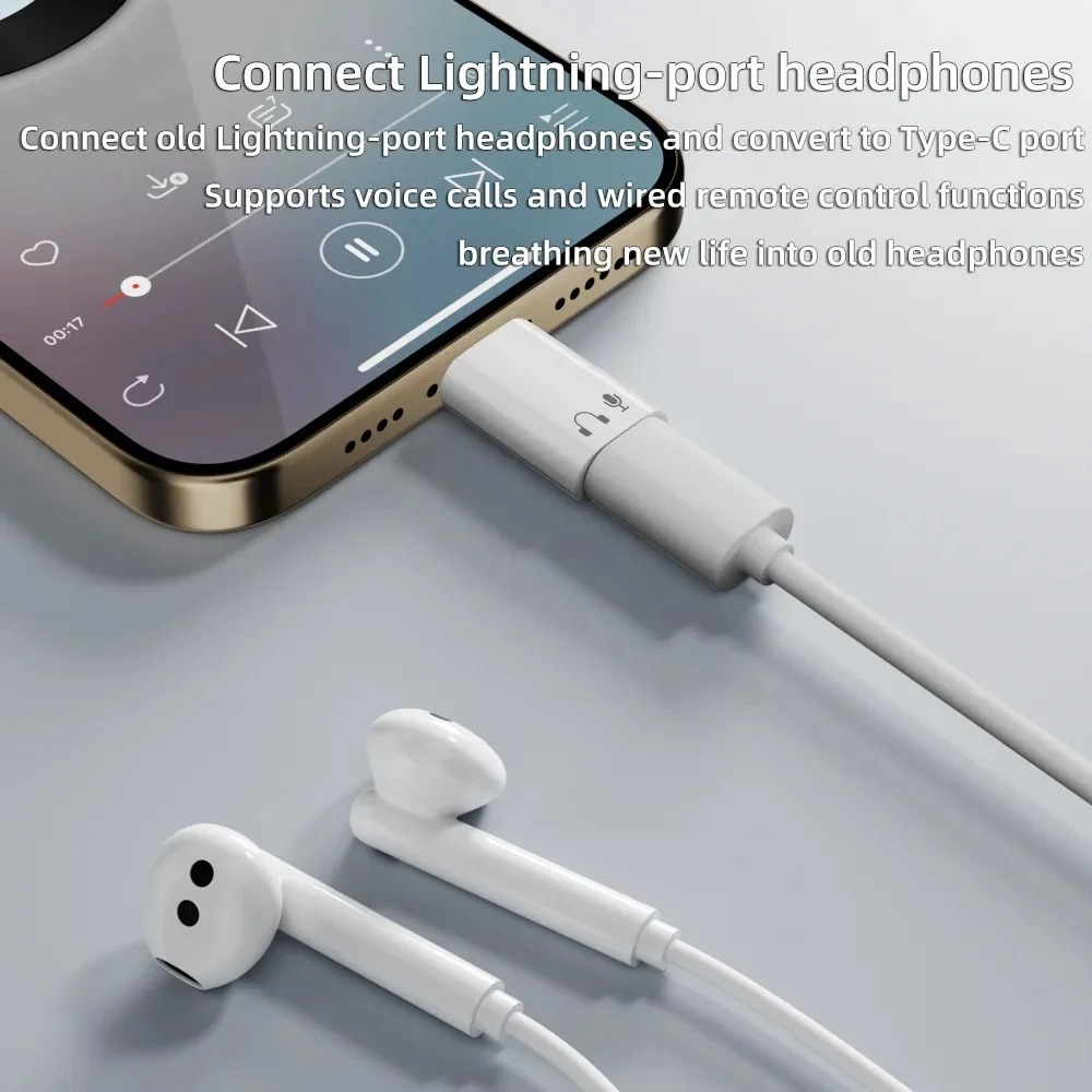 Gambar produk KRENGO OTG USB Type C Male to Lightning Female iPhone Earpods Adapter - CX0524
