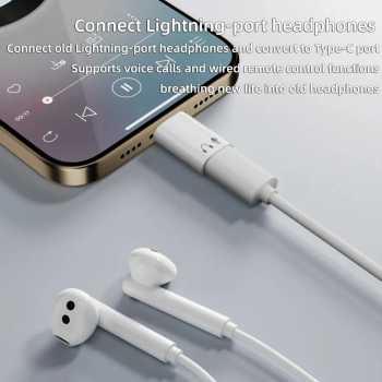 Gambar produk KRENGO OTG USB Type C Male to Lightning Female iPhone Earpods Adapter - CX0524