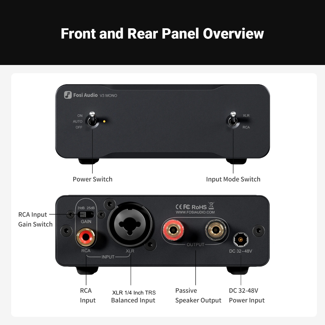 Gambar produk Fosi Audio Power Amplifier Monoblock Next-Gen PFFB Balanced Input 240W - V3 Mono