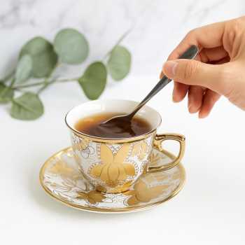 Gambar produk SF Set Cangkir Kopi Keramik 6in1 Electroplating Tea Coffee Cup 100ml A - SF141
