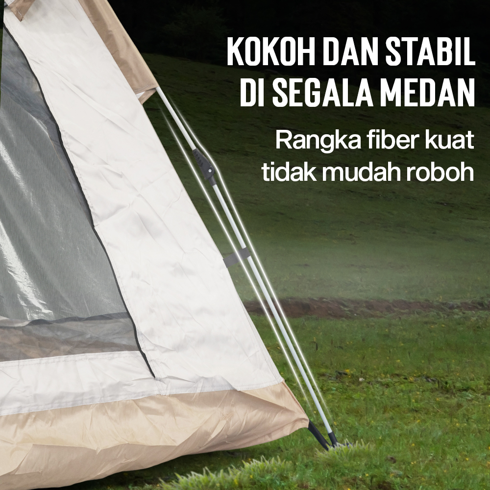 Gambar produk WolFAce Tenda Camping Lipat Otomatis 3-4 Orang Single Layer Waterproof - CT-XML-9-1