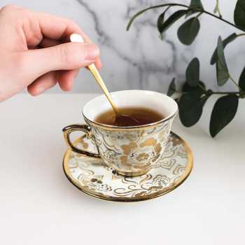Gambar produk SF Set Cangkir Kopi Keramik 6in1 Electroplating Tea Coffee Cup 100ml B - SF141