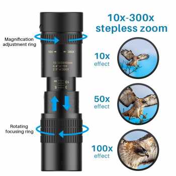 Gambar produk Axcell Monocular Zoom Telescope Long Range 10-300x40 - AXC44