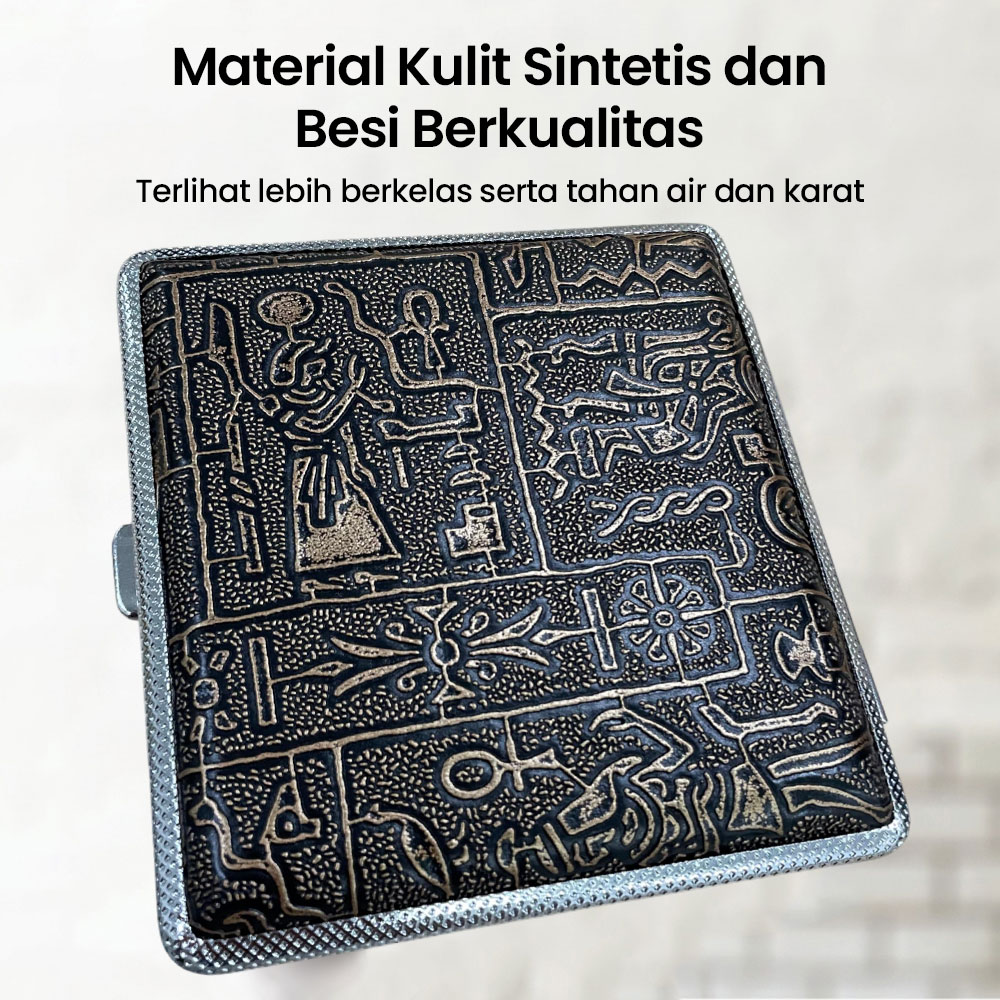 Gambar produk Ophone Kotak Rokok Elegan Leather Cigarette Box Case 20 Slot - J-18