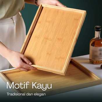 Gambar produk NLSLASI Tatakan Nampan Gelas Cangkir Teh Chinese Bamboo Tea Tray - NL30