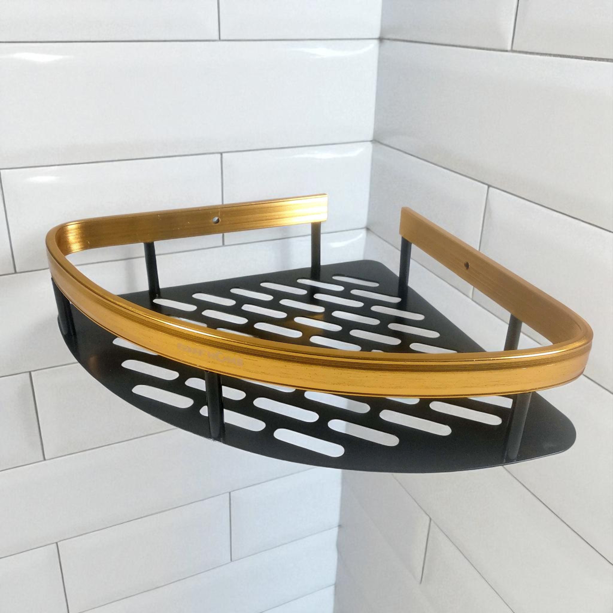 Gambar produk TaffHOME Rak Kamar Mandi Aluminium Triangular Bathroom Corner Shelf - RG2A