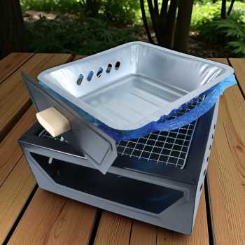 Gambar produk WOODPACK Alat Pemanggang Arang BBQ Outdoor Grill Stove Portable With Frying Pan - sk201
