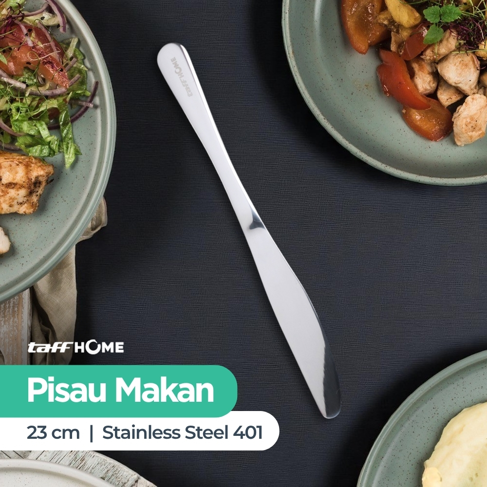 Gambar produk TaffHOME Pisau Makan Gerigi Stainless Steel 401 Dinner Knife 23x2cm - 401SS