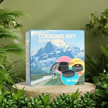 Gambar produk AstaGear Alat Masak Outdoor Camping Nesting Cooking Aluminium 7 in 1 - DS-308