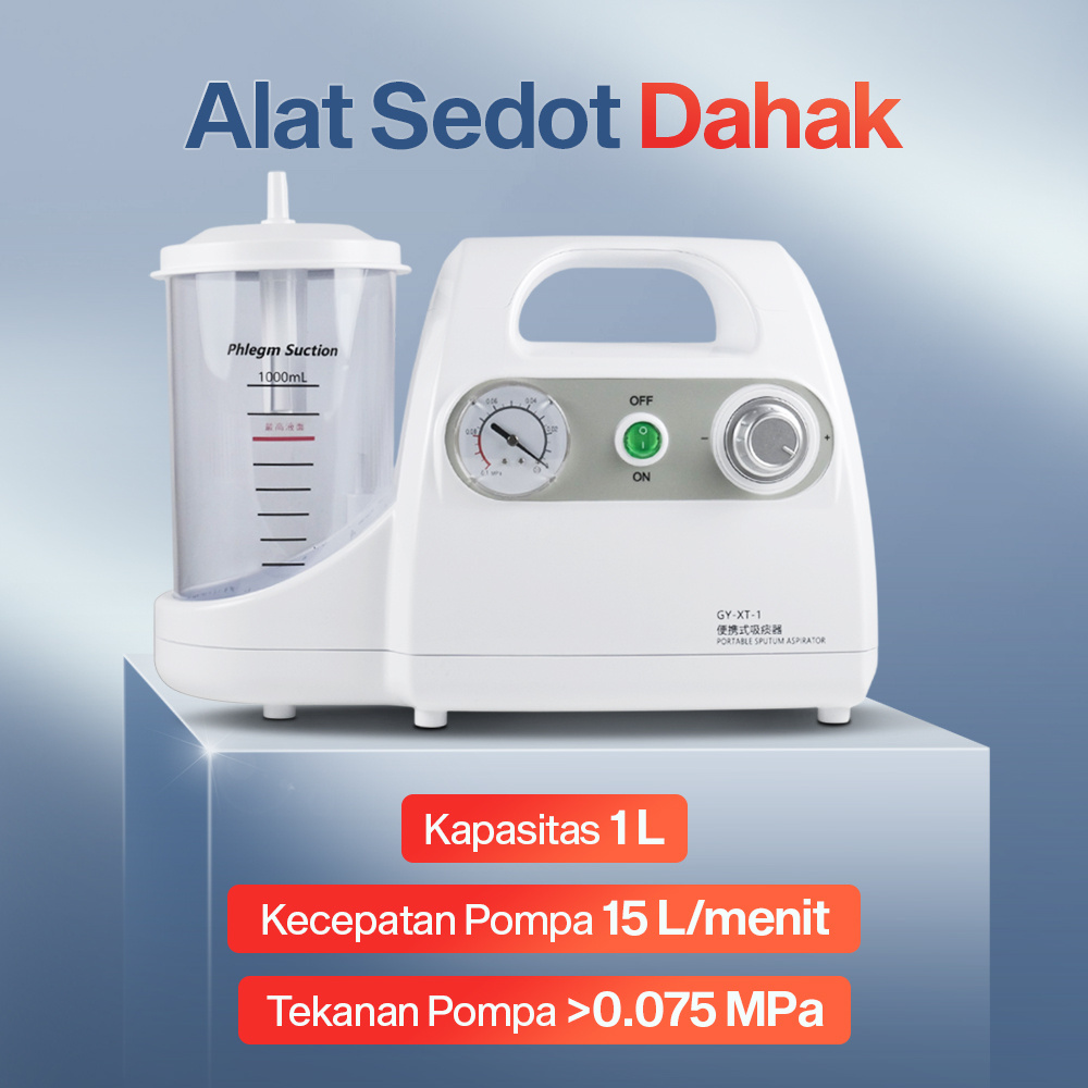 Gambar produk FOFO Alat Penyedot Dahak Elektrik Portable Sputum Suction Pump 1L - GY-XT-1