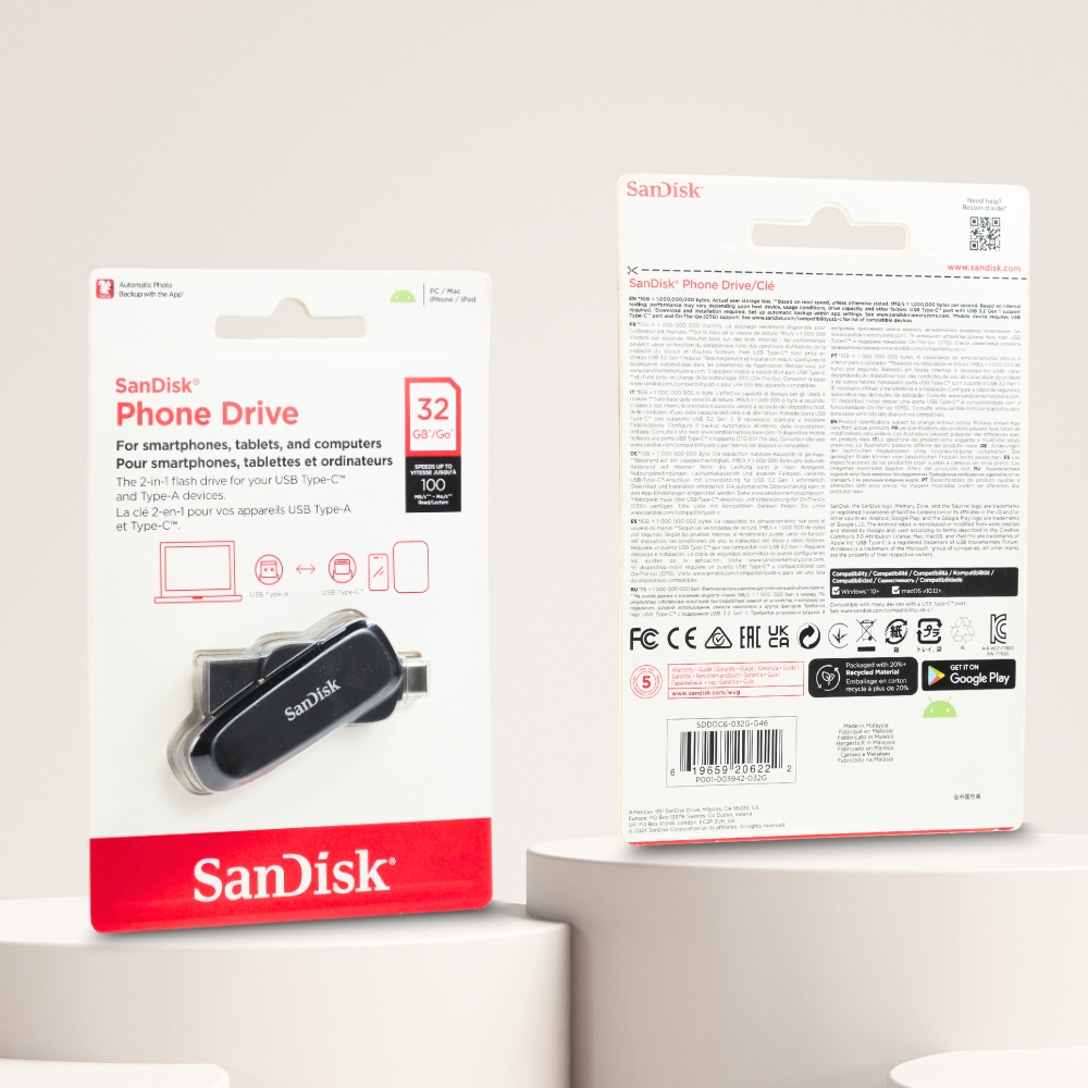 Gambar produk SanDisk Dual-Interface Phone Drive Android USB Type C 3.2 Gen 1 32GB - SDDDC6
