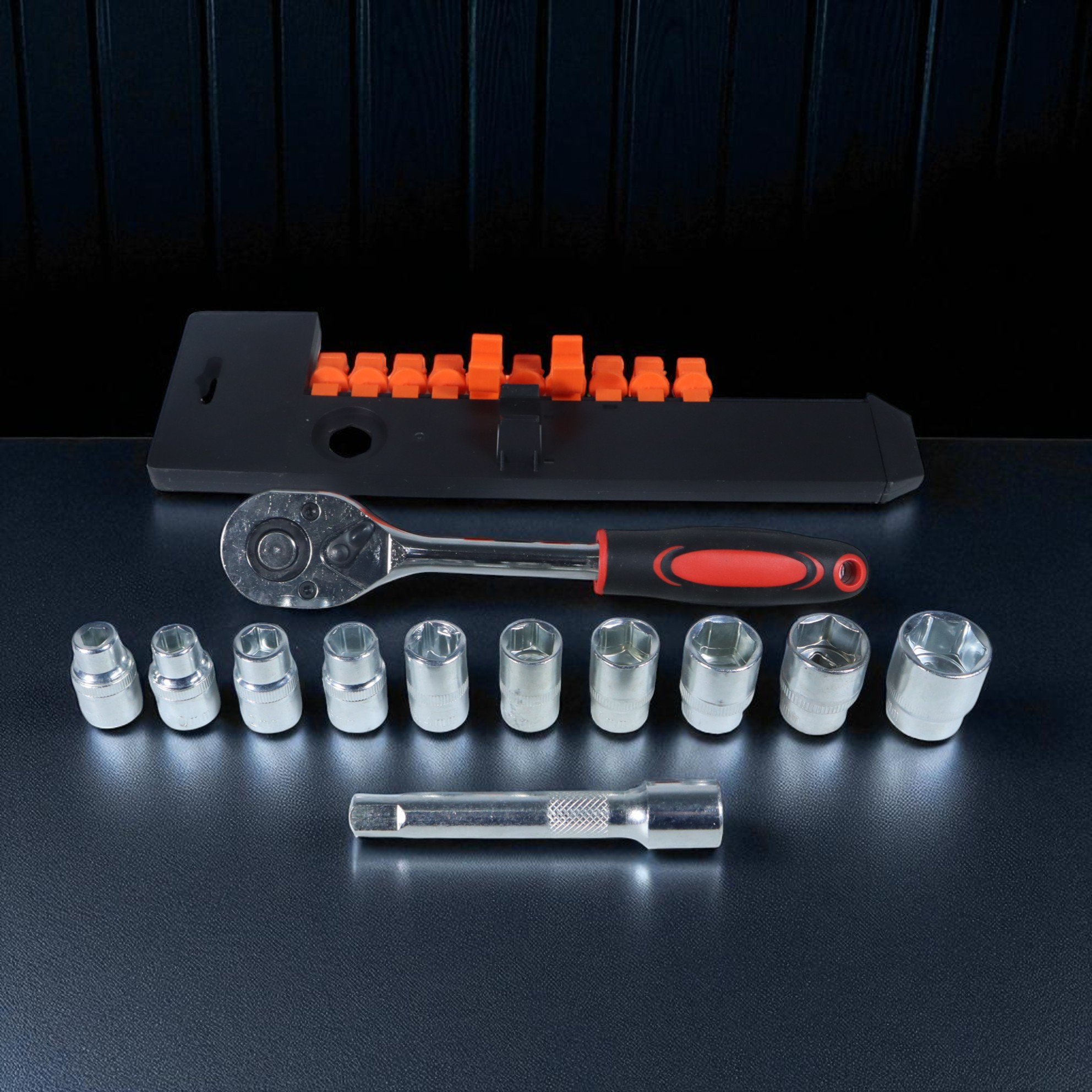 Gambar produk NEW TOOLS Set Kunci Shock Ratchet Wrench 1/2 Handle Drive CR-V 12 PCS - INU36