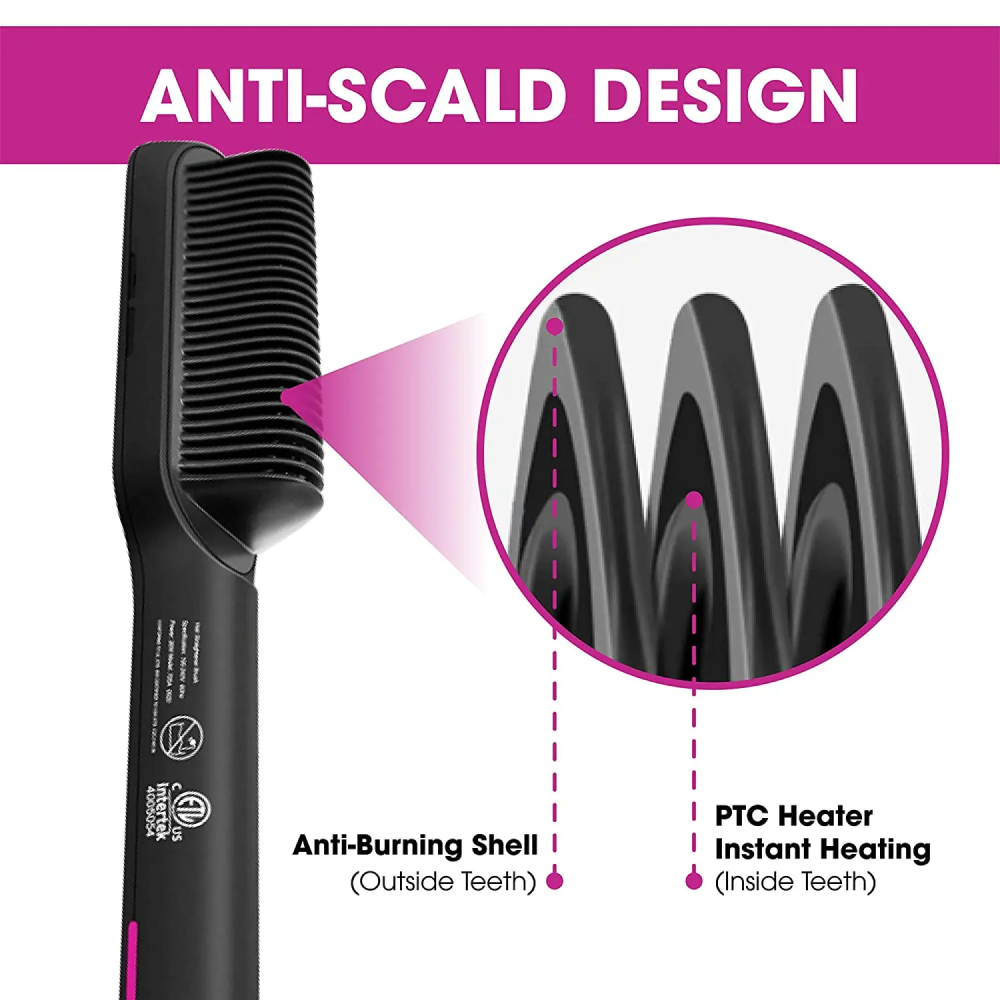 Gambar produk POURCARE Sisir Catok Pelurus Rambut Hair Straightener Brush 45W - ML-909