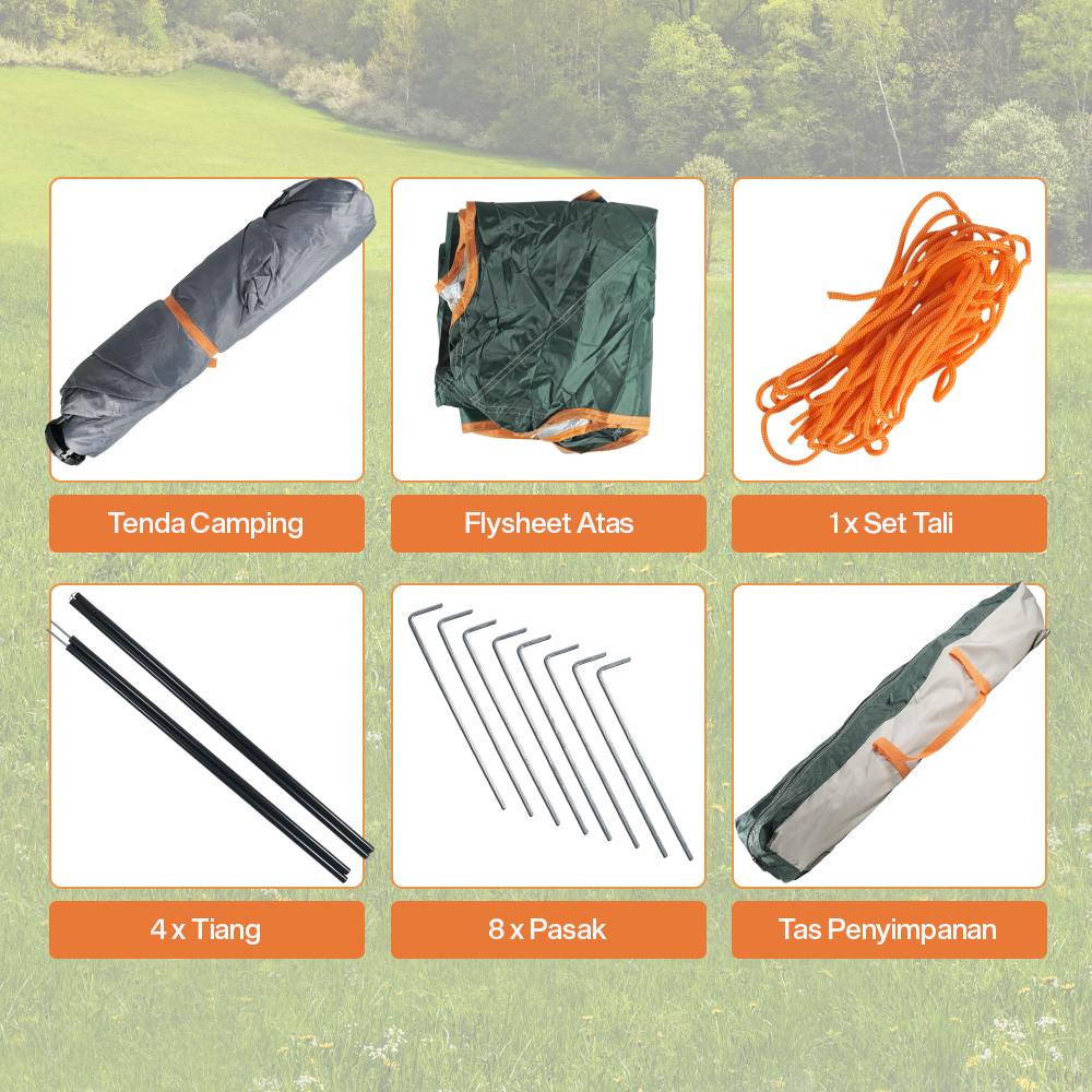 Gambar produk YTZP Tenda Camping Lipat Otomatis 3-4 Orang Single Layer Waterproof - TH-34