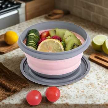 Gambar produk LORV Kotak Makan Lunch Box 3in1 Foldable Silicone 300ml 600ml 1200ml - B1
