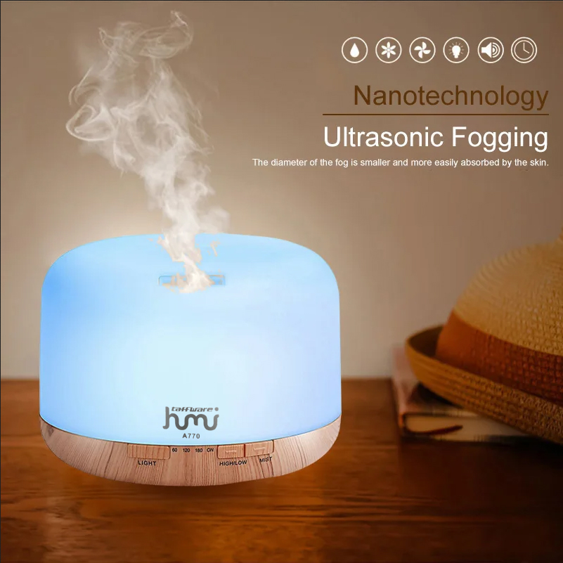Gambar produk Taffware HUMI Air Humidifier Mini Ultrasonic Aroma Light 500ml Remote - A770