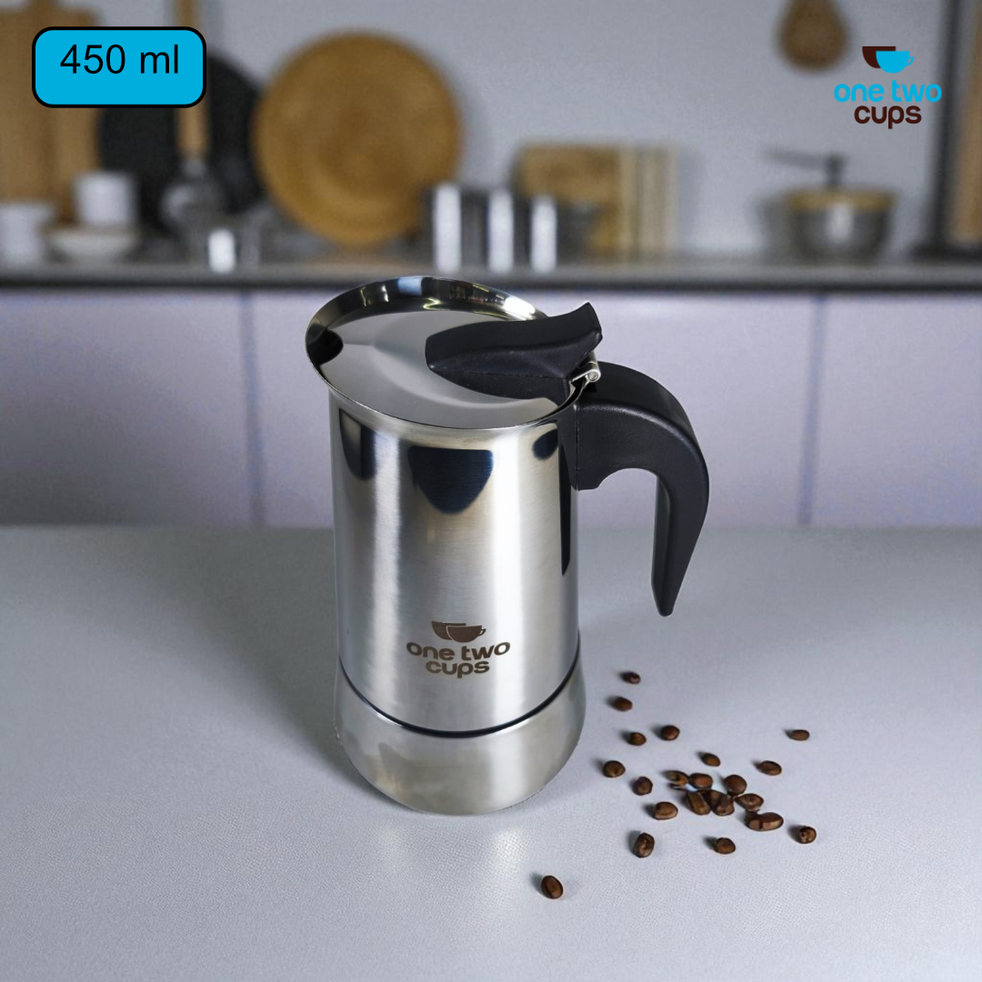 Gambar produk One Two Cups Moka Pot Espresso Coffee Maker Stovetop 9 Cup 450ml - Z21