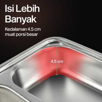 Gambar produk Januel Kotak Makan Fast Food Tray Container Stainless Steel 304 5 Grid - Jn71