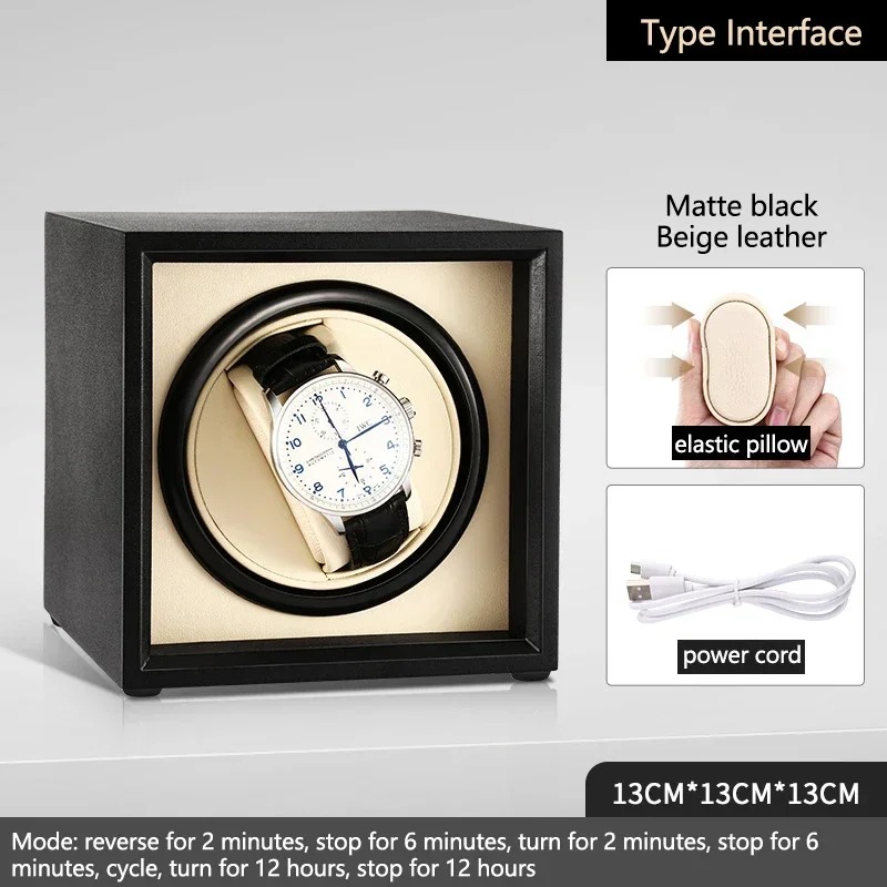 Gambar produk IGERN Watch Winder Pemutar Jam Tangan Otomatis 1 Slot Type C 13cm - 077WT