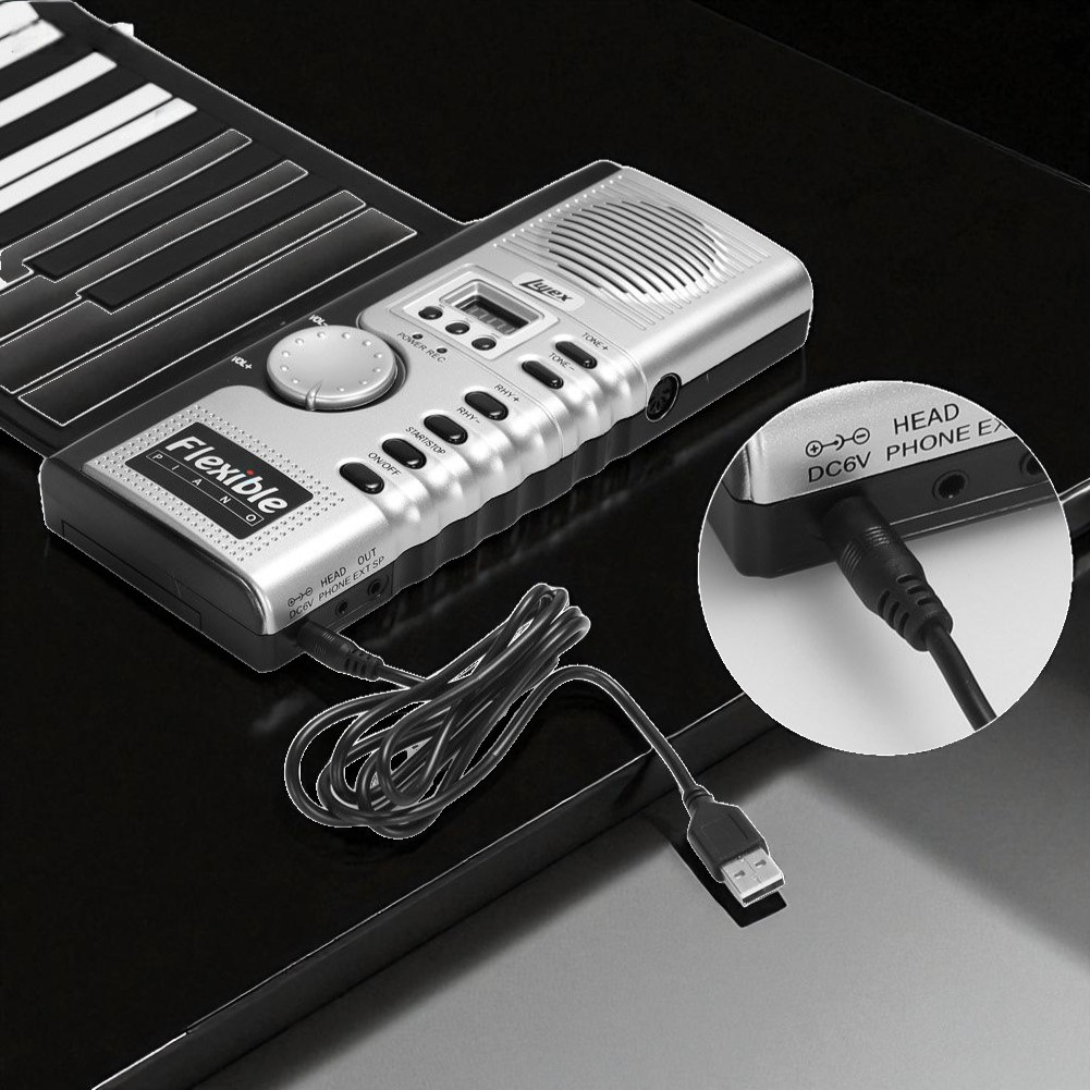 Gambar produk KERREY Piano Digital Gulung Roll Up Keyboard MIDI Monophonic 3.5mm - YNPB61
